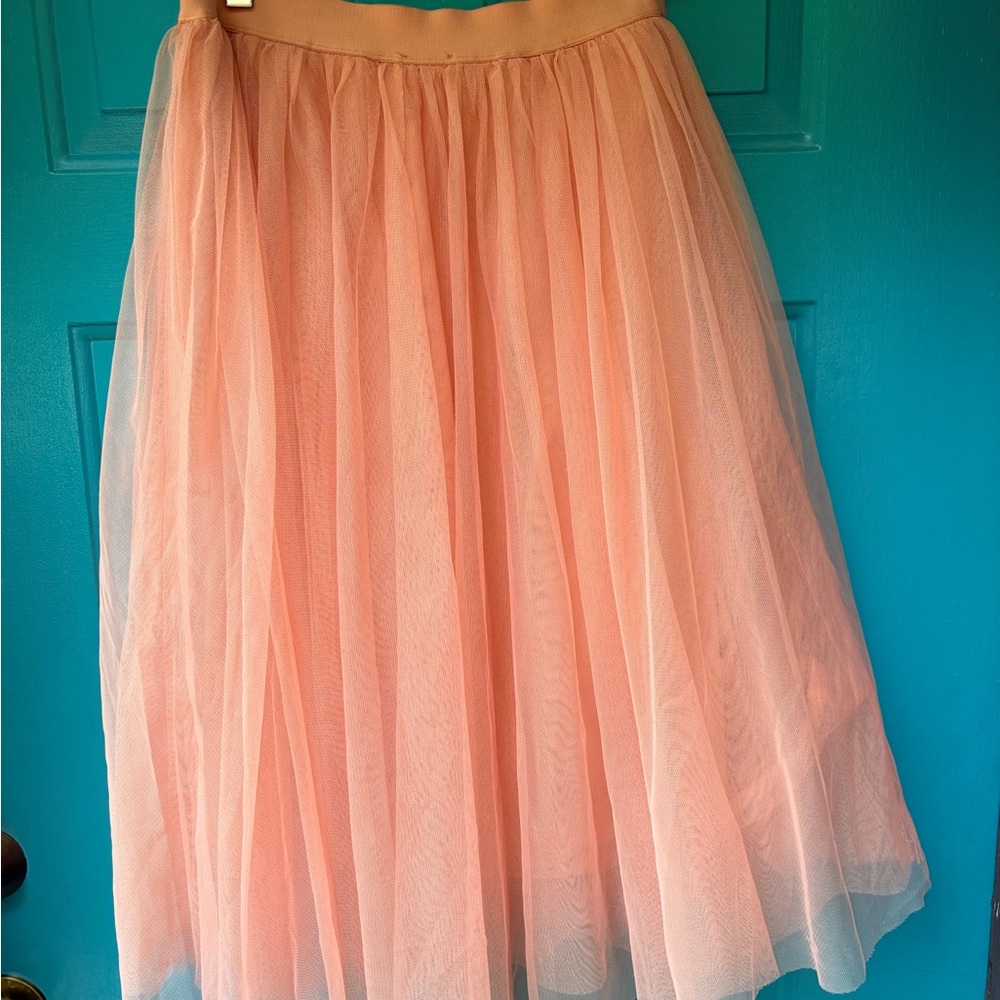 Pink Tulle Midi Skirt - Lightweight Layered Women’s Skirt - Picture 5 of 5